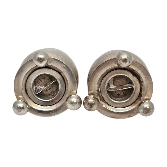 Georg Jensen Denmark Sterling Silver Salt and Pepper Shakers 410 w/Mono #21184 - Picture 5 of 10